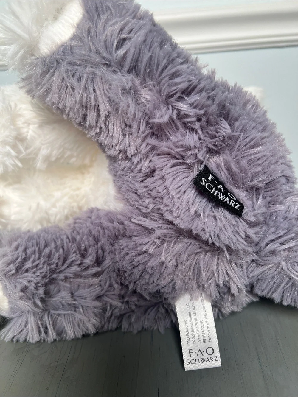 F.A.O Schwartz. Plush Bunny & Puppy Set - Cream Bunny with Bow, White Gray Puppy